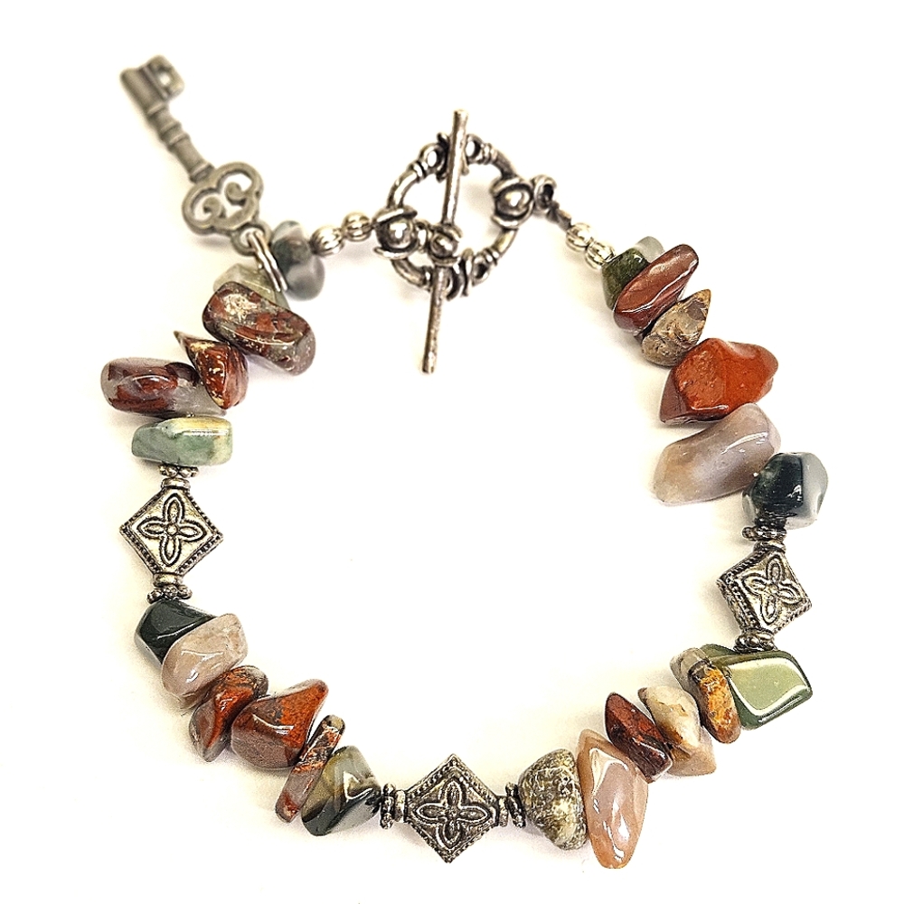Beautifully Beaded Stone Chip Bracelet